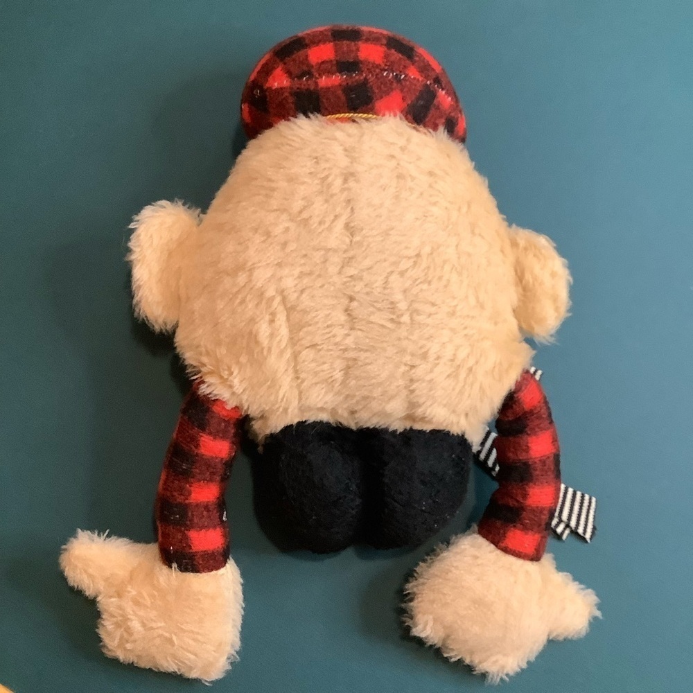 VINTAGE Scottish Plaid Humpty Dumpty Plush Stuffed Toy Wool Tartan - Picture 3 of 11